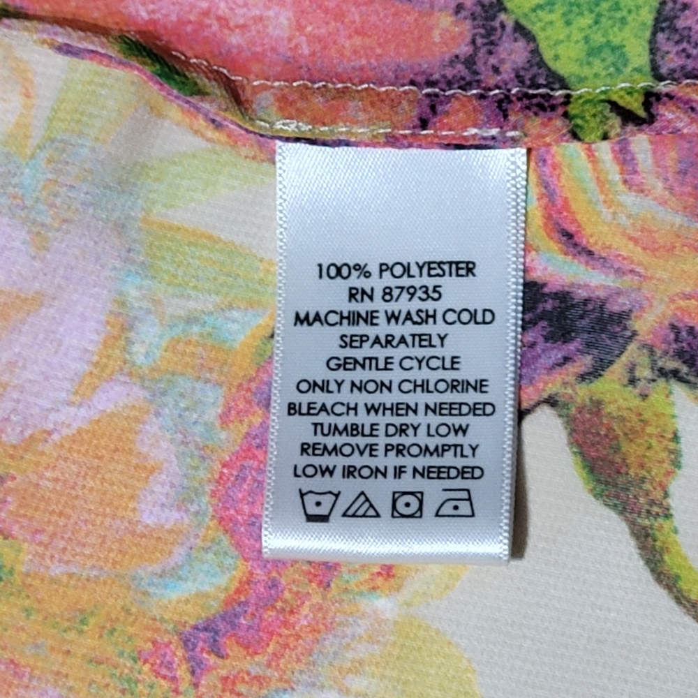 Susan Graver Cottagecore Floral Beige Sheer Kimono Duster Wrap Women's (S) - Picture 6 of 7